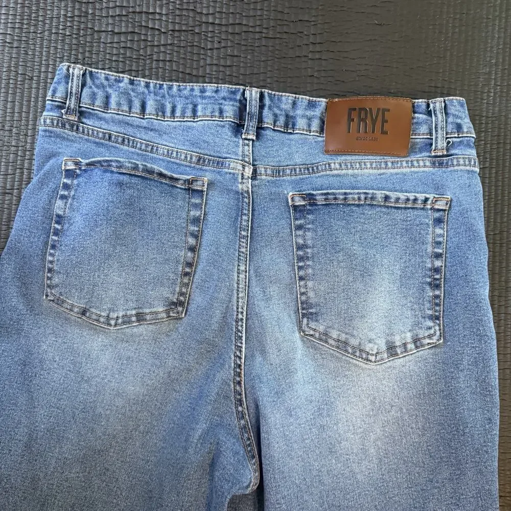 Frye Womens High Rise Straight Leg Jeans Medium Wash Blue Denim Size 12/31_5